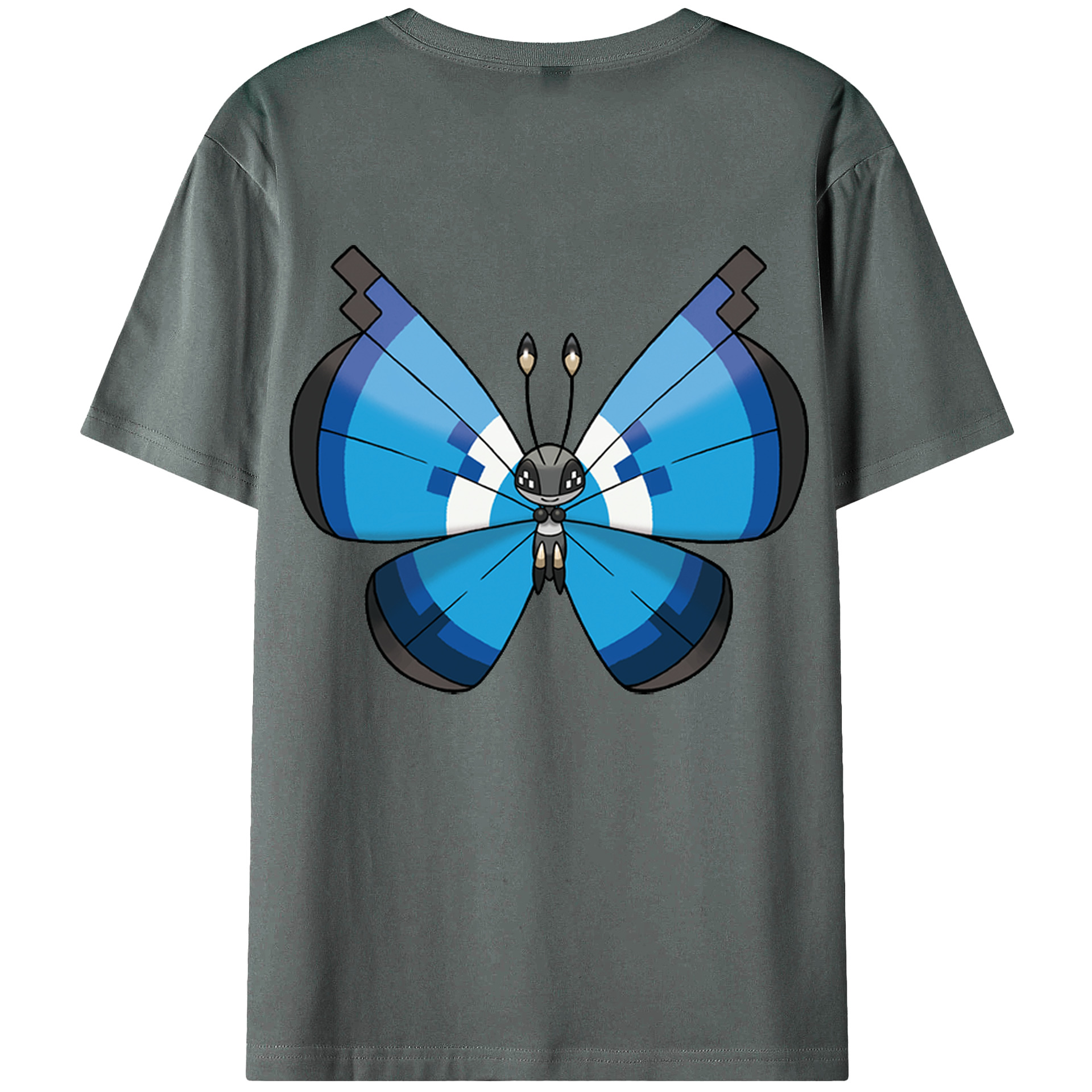 （画像用） ポケットモンスター Pokémon 綿100％ メンズ半袖Tシャツ（バックプリント） 通気性